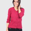 Cerise Hand Made Alpaca Cardigan Sweater for Women
