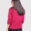 Cerise Hand Made Alpaca Cardigan Sweater for Women