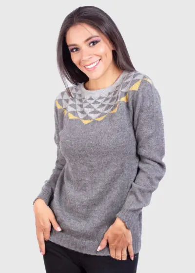 Gray Alpaca Sweater for Women