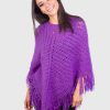 INTI ALPACA Violet Alpaca Crocheted Poncho for Women Warawa INTI0135