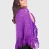 Violet Alpaca Crocheted Poncho for Women "Warawa" - Image 2