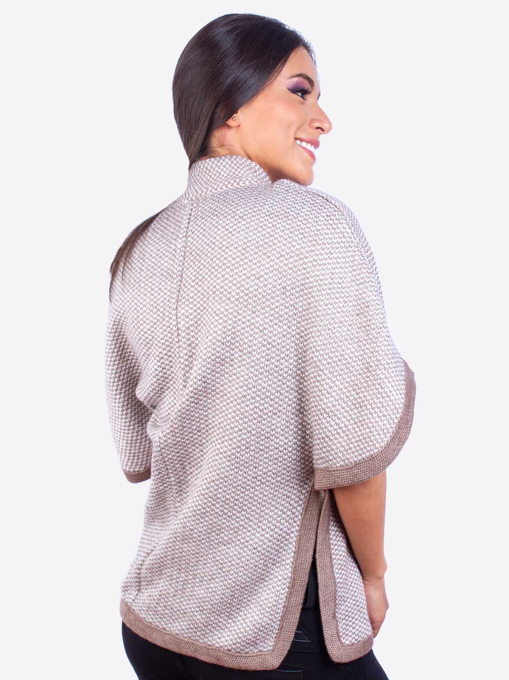INTI ALPACA Poncho Sweater for Women in Beige Alpaca Wool