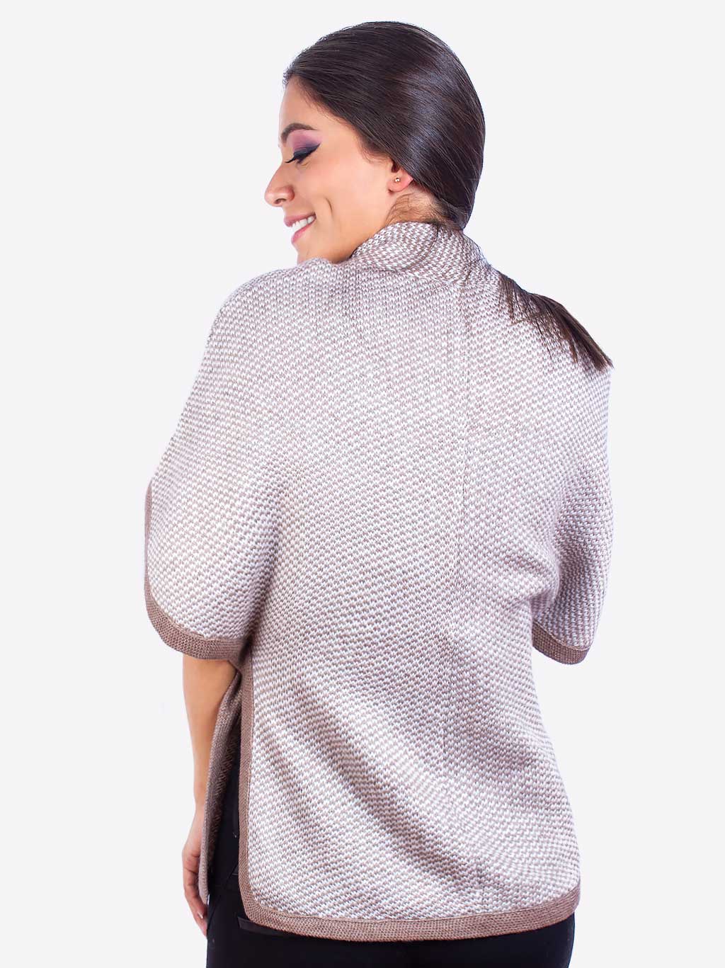INTI ALPACA Poncho Sweater for Women in Beige Alpaca Wool