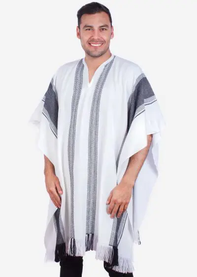 INTI ALPACA Poncho for Men in Alpaca Wool with V Neck Austin