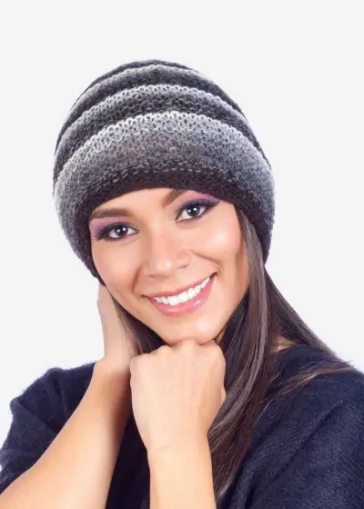 INTI ALPACA Hand Knitted Alpaca Hat for Women - Shades of Blue -Winter Gift - INTI0142