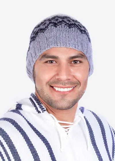 INTI ALPACA Winter Hat for Men in Gray Alpaca Wool