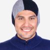 INTI ALPACA Men's Alpaca Hat - Hand Knitted in Black and Gray Alpaca Wool for Winter Season