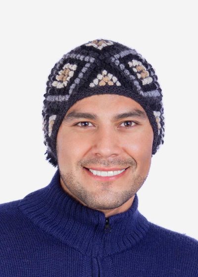 Mens Winter Hat Handmade in Warm and Soft alpaca Wool