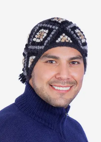 INTI0146 INTI ALPACA Mens Winter Hat Handmade in Warm and Soft alpaca Wool