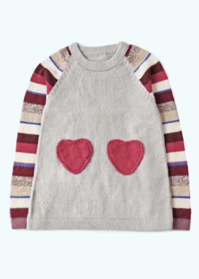 Kid Girl Silver Gray Soft Alpaca Sweater