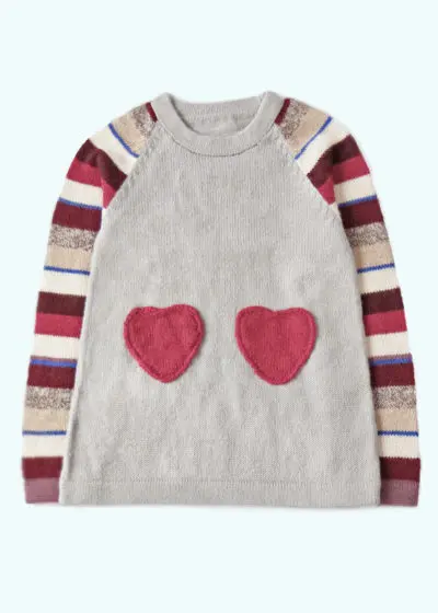 Kid Girl Silver Gray Soft Alpaca Sweater