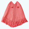 Kid Girl Salmon Soft Alpaca Poncho