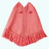 Kid Girl Salmon Soft Alpaca Poncho