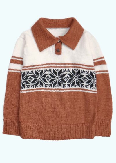 Kid Boy Beige Soft Alpaca Sweater