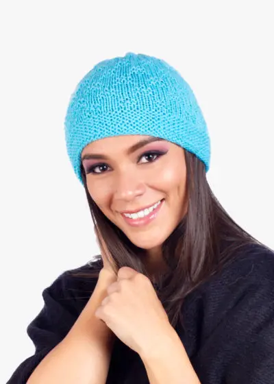 Peruvian turquoise alpaca hat