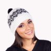 IntiAlpaca White and Black Alpaca beanie hat