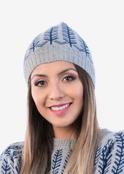 INTI ALPACA Alpaca Hat for Women in Gray Alpaca Wool - Winter Beanie Hat