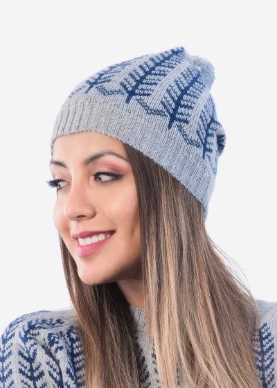 INTI ALPACA Alpaca Hat for Women in Gray Alpaca Wool - Winter Beanie Hat