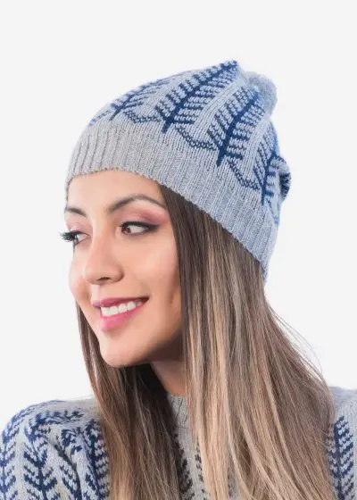 INTI ALPACA Alpaca Hat for Women in Gray Alpaca Wool - Winter Beanie Hat