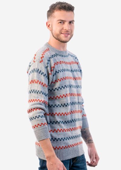 INTI0202 INTI ALPACA Mens Sweater Knit with Peruvian Alpaca Wool Makalu - Winter Alpaca Wool Pullover