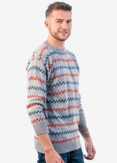 INTI0202 INTI ALPACA Mens Sweater Knit with Peruvian Alpaca Wool Makalu - Winter Alpaca Wool Pullover