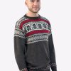 INTI0205 Intialpaca Mens Winter Sweater ideal for Christmas knitted in charcoal alpaca wool