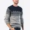 Intialpaca Handmade Crewneck Blue and Gray Alpaca Sweater for Men 
