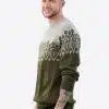 Intialpaca Handmade Crewneck Gray and Green Alpaca Sweater for Men
