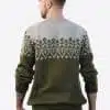 Intialpaca Handmade Crewneck Gray and Green Alpaca Sweater for Men