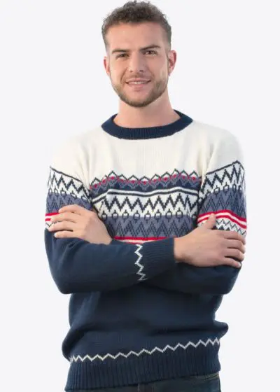 INTI0209 Intialpaca Mens Alpaca wool Sweater with crew neck New York