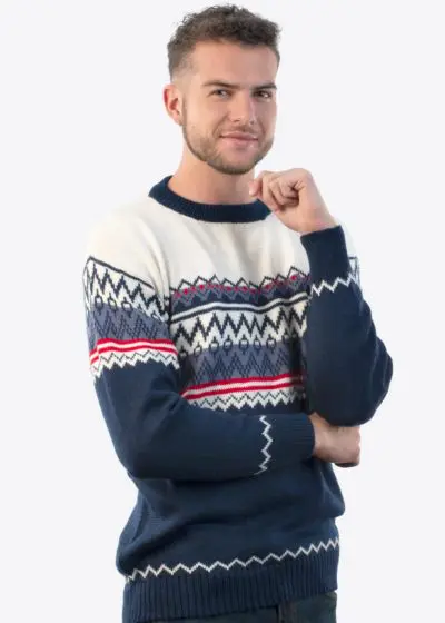INTI0209 Intialpaca Mens Alpaca wool Sweater with crew neck New York