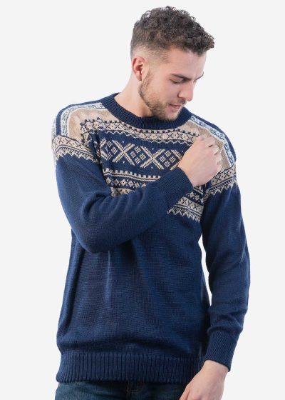 INTI0210 INTI ALPACA Norwegian Wool Sweater Knitted in Warm and Soft Alpaca Heritage - Winter Alpaca Pullover