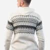 INTI0212 Hoddie Sweater for Men with Kangaroo Pocket in White Alpaca Wool