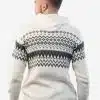 INTI0212 Hoddie Sweater for Men with Kangaroo Pocket in White Alpaca Wool