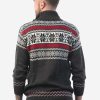 INTI0213 Full Zip up Winter Sweater knitted in Charcoal Peruvian Alpaca Wool