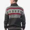 INTI0213 Full Zip up Winter Sweater knitted in Charcoal Peruvian Alpaca Wool