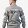 INTI0214 Winter Sweater for Men knitted in soft gray alpaca wool