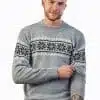 INTI0214 Men’s Alpaca Wool Winter Sweater – Gray Nordic Pullover