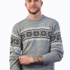 INTI0214 Luxury Gray Alpaca Sweater for Men – Handcrafted Knitwear