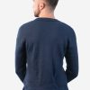 INTI0215 Blue alpaca sweater for men knitted in warm alpaca wool with V neck
