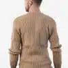 INTI0216 Handmande Crewneck Beige Alpaca Sweater for Men Licancabur
