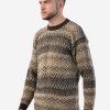 INTI0218 Men's Crewneck Fair Isle Alpaca Sweater in brown tones 
