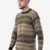 INTI0218 Men's Crewneck Fair Isle Alpaca Sweater in brown tones 