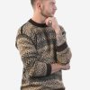 INTI0218 Men's Crewneck Fair Isle Alpaca Sweater in brown tones 