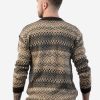 INTI0218 Men's Crewneck Fair Isle Alpaca Sweater in brown tones 