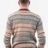 INTI0219 Intialpaca Men's Crewneck Fair Isle Alpaca Sweater in Beige Tones