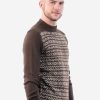 INTI0220 Intialpaca Andean Brown Alpaca Sweater with Long Sleeves for Men Pioneer
