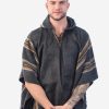 INTI ALPACA Men's Hooded Poncho - Winter Cape in Alpaca Wool - Artisan Crafted in Peru