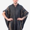 INTI ALPACA Men's Hooded Poncho - Winter Cape in Alpaca Wool - Artisan Crafted in Peru