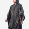 INTI ALPACA Men's Hooded Poncho - Winter Cape in Alpaca Wool - Artisan Crafted in Peru
